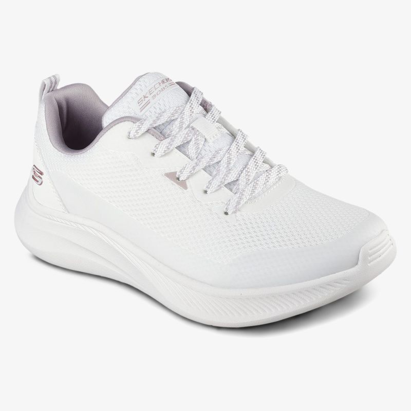 Bequemer weißer Sneaker mit sportlichem Design und atmungsaktiven Materialien.