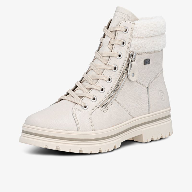 Komfortabler Schnürstiefel mit weichem Fellfutter und robustem Reißverschluss für warme, rutschfeste Passform