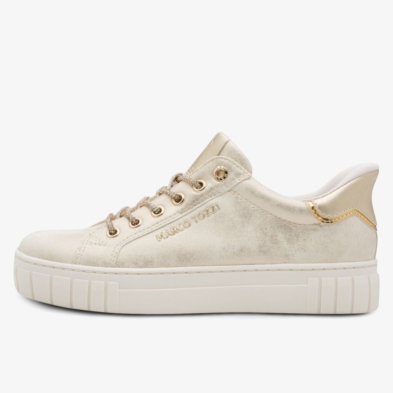 Bequemer Sneaker in heller Farbe mit langlebiger Sohle und modischem Schnürverschluss