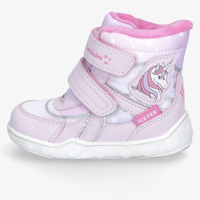 Rosa Kinderstiefel mit stabilem Klettverschluss und weicher Polsterung für bequemen, sicheren Halt