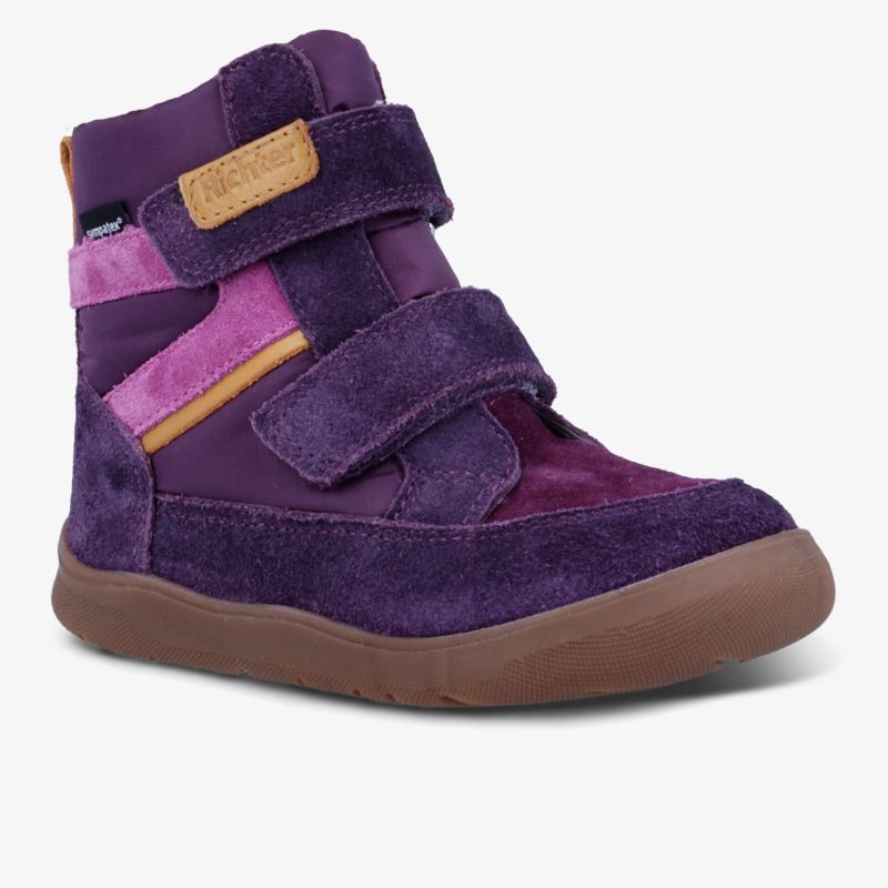 Robuster Outdoor-Schuh in Violett mit komfortablem Klettverschluss und rutschfester Sohle