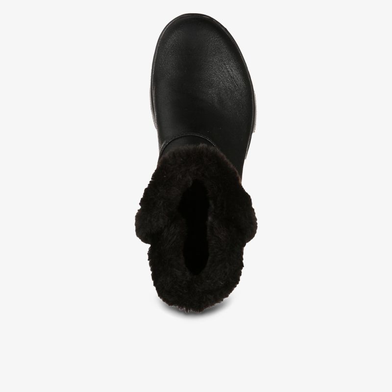 Schwarzer Stiefel mit warmem, weichem Futter für angenehmen Tragekomfort und klassisches Design