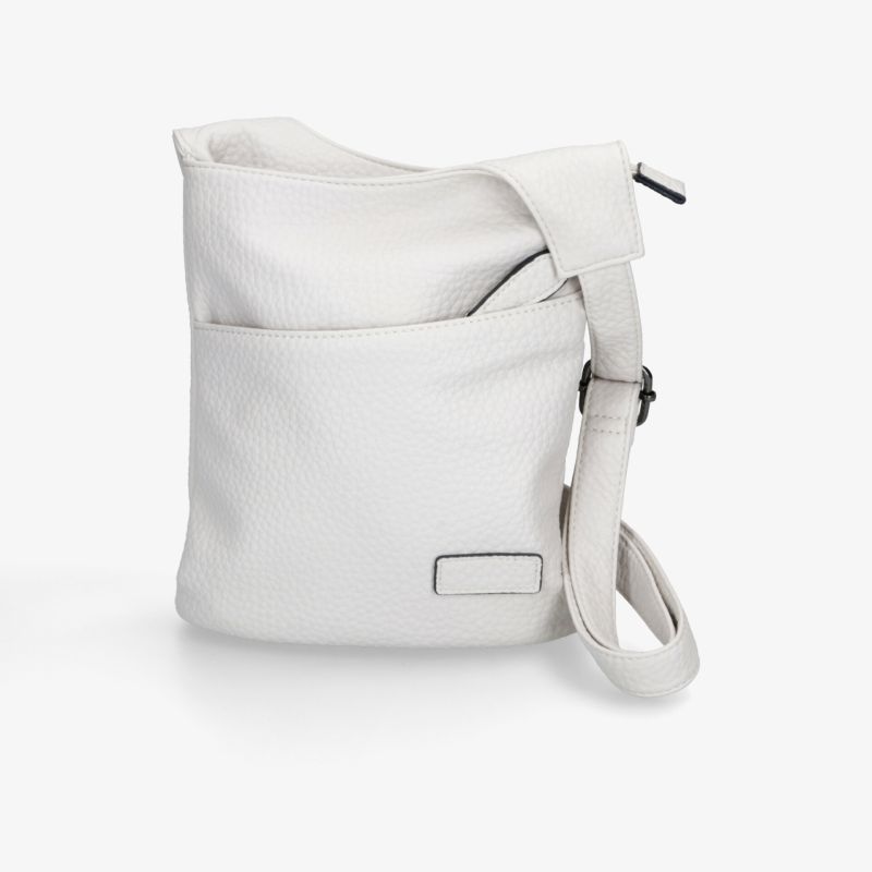 Weiße Tasche mit verstellbarem Schulterriemen und praktischem Reißverschluss, modernes und leichtes Design