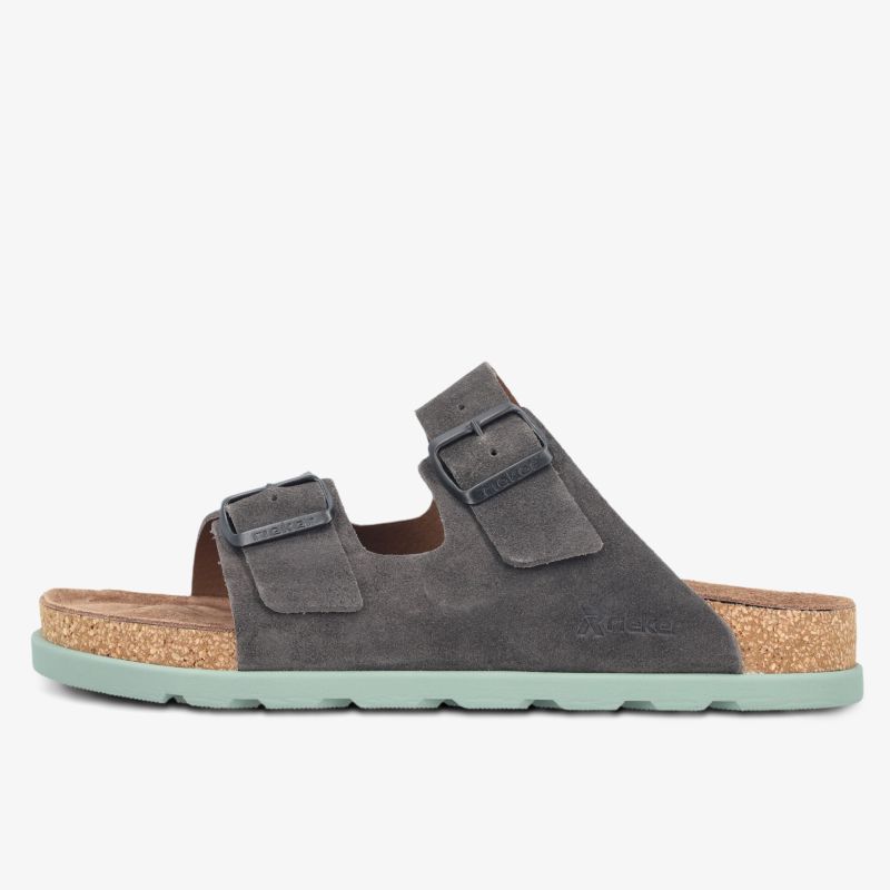 seitliche Ansicht eines komfortablen Schuhs mit verstellbaren Riemen und gepolsterter Sohle