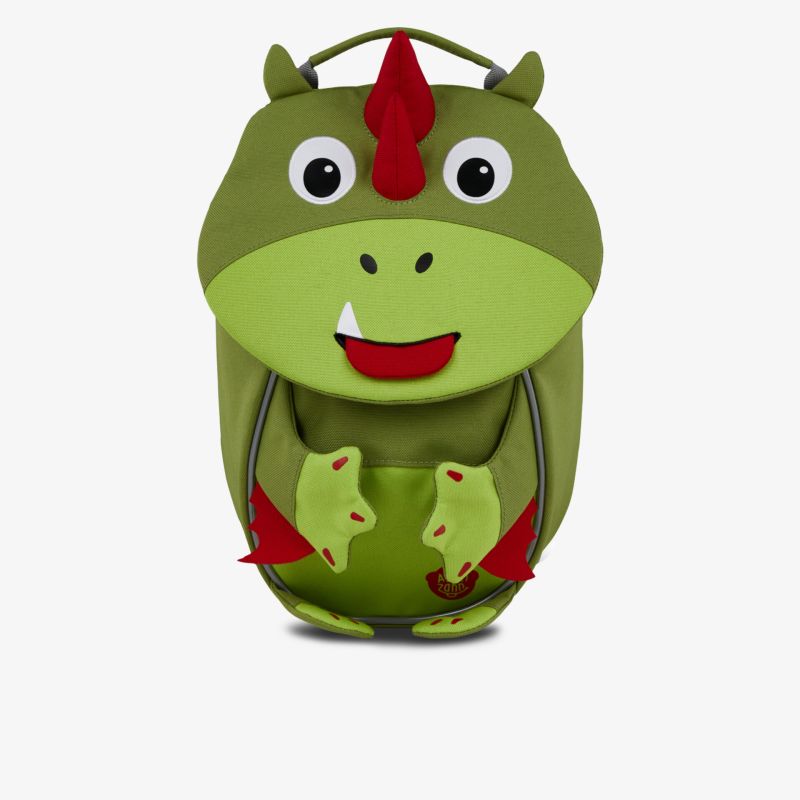 Grüner Kinderrucksack mit niedlichem Dinosaurier-Motiv, robustem Reißverschluss und praktischem Tragegriff