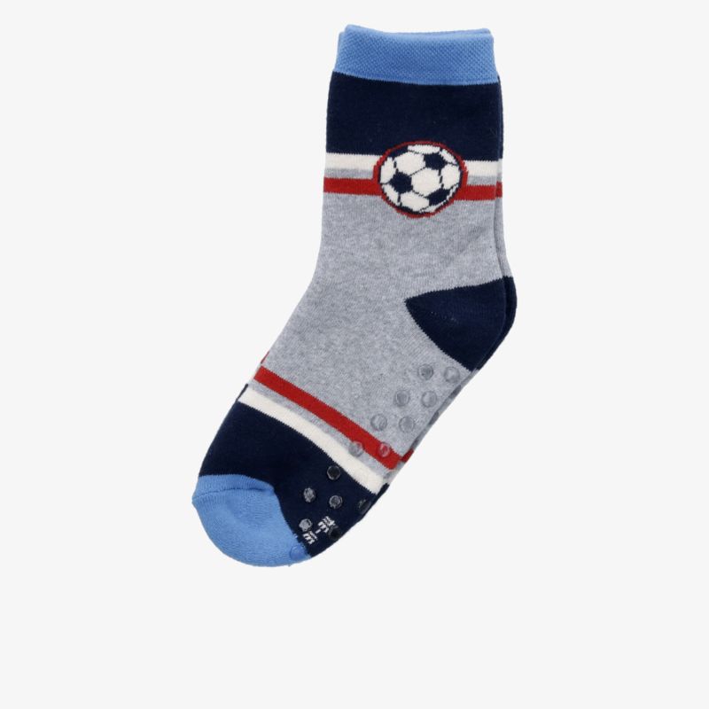 Bequeme Kindersocke mit Fußballmotiv, weich, elastisch und rutschfest für optimalen Tragekomfort