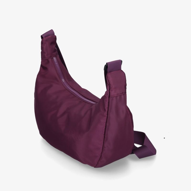 leichte lila Umhängetasche mit verstellbarem Schultergurt und geräumigem Hauptfach, modernes und robustes Design