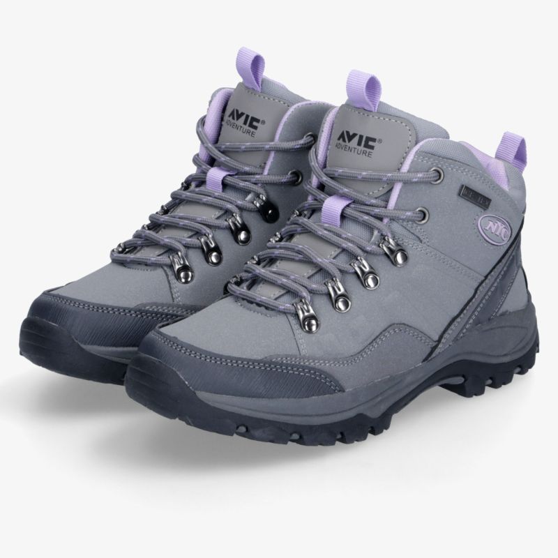 Robuste graue Wanderschuhe mit rutschfester Sohle und komfortabler Polsterung für sicheres Outdoor-Trekking