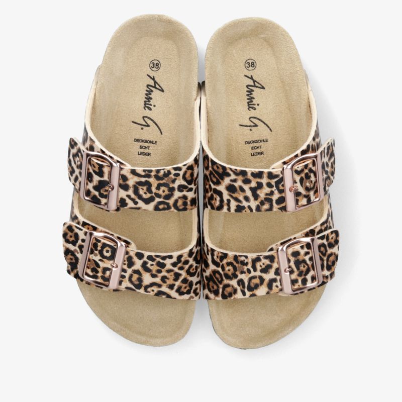 Modische Sandalen mit Leopardenmuster, verstellbaren Schnallen und bequemem Fußbett, ideal für warme Tage
