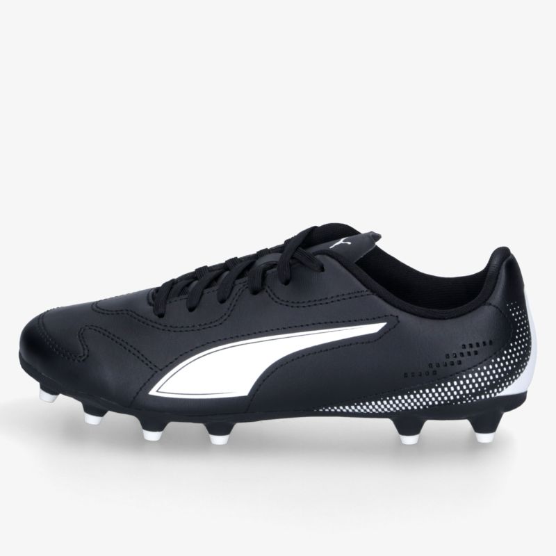 Schwarzer Sportschuh mit robusten Nocken für optimale Traktion und komfortabler Passform.