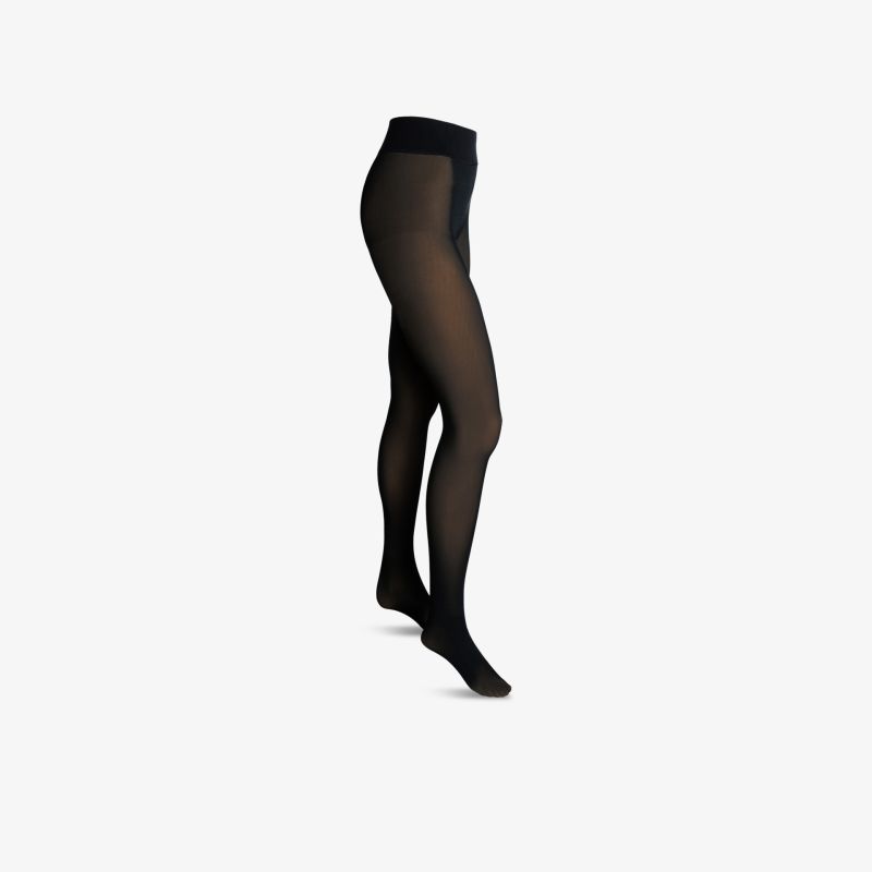 Schwarze feine blickdichte Feinstrumpfhose, elastisch und anschmiegsam für komfortablen und eleganten Tragekomfort