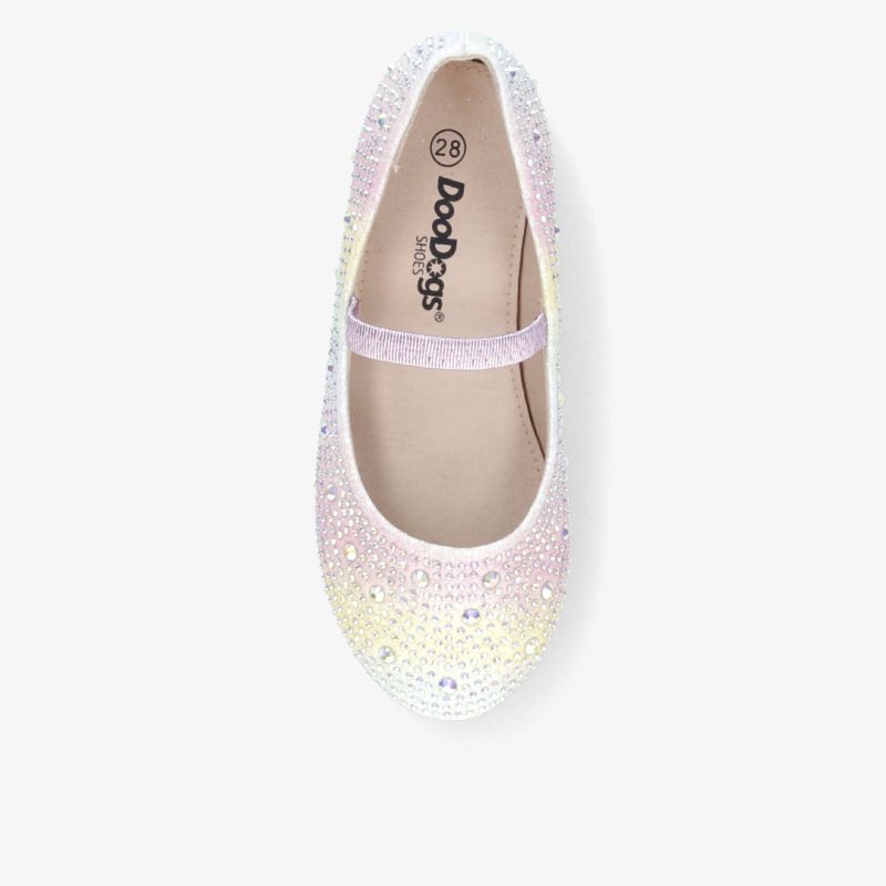 Glitzernde Ballerinaschuhe in Pastell mit bequemer Passform und elegantem Glitzereffekt, ideal für besondere Anlässe.