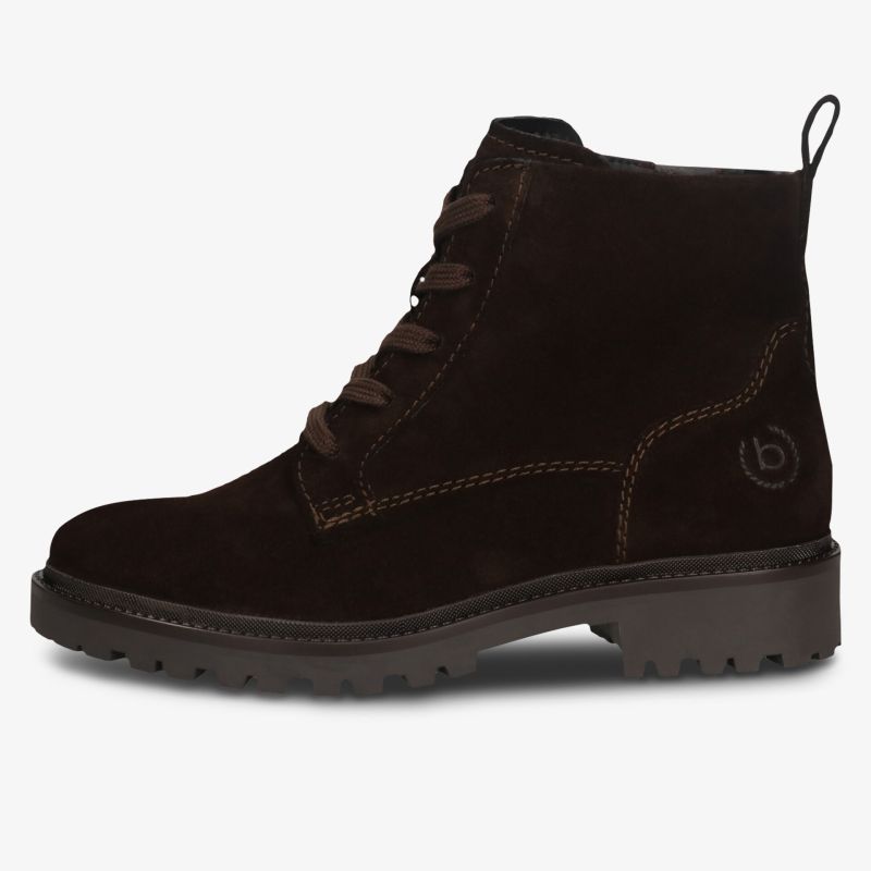 Dunkelbrauner Leder-Schnürstiefel mit robuster, rutschfester Sohle und modernem, komfortablem Design