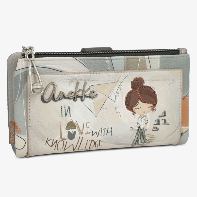 Kompaktes Portemonnaie mit Reißverschluss und stilvollem Cartoon-Design in weichem Material