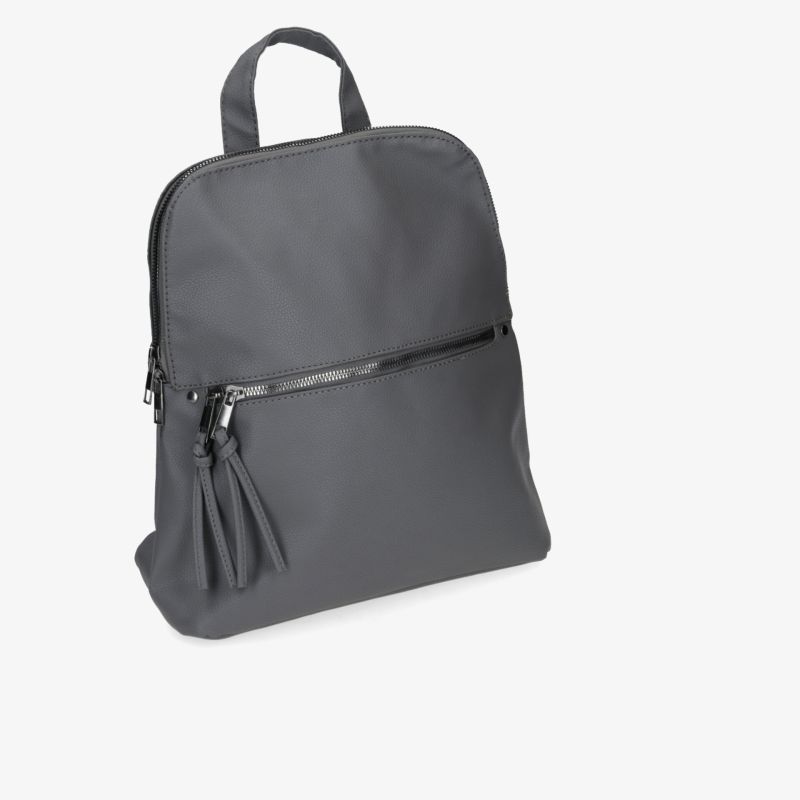 Moderner grauer Rucksack mit robustem Reißverschluss und praktischer Außentasche für vielseitige Nutzung