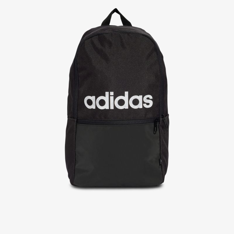 Schwarzer Adidas Rucksack mit geräumigem Hauptfach und seitlichen Taschen, ideal für Alltag und Reisen