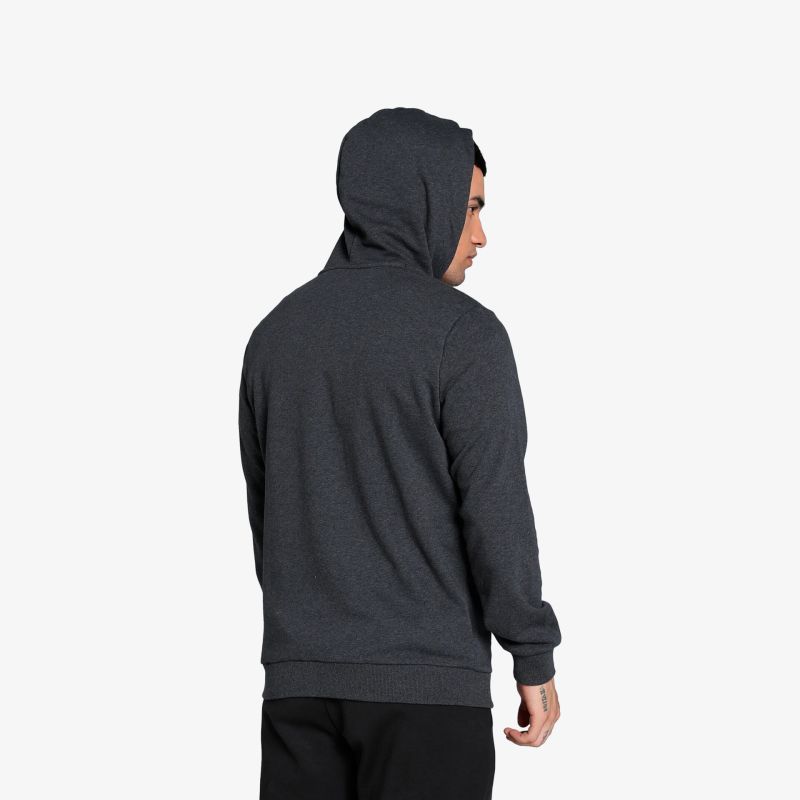 Bequemer schwarzer Kapuzenpullover mit langärmligem Design, sportlich und ideal für den Alltag