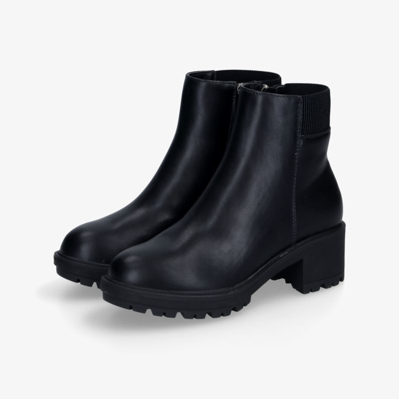 Schwarze Stiefel mit stabilem Blockabsatz, hochwertigem Material und hohem Tragekomfort, modisch und vielseitig kombinierbar
