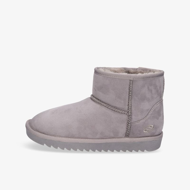 Grauer Halbstiefel mit warmer Innenfütterung und rutschfester flacher EVA-Sohle für hohen Tragekomfort