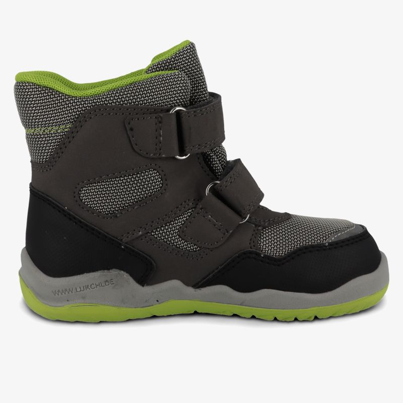Robuster warmer Kinderschuh mit wasserabweisendem Material und rutschfester Sohle für Komfort und Sicherheit