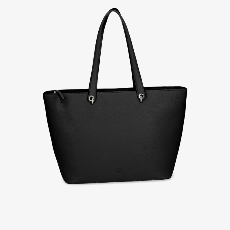Elegante schwarze Handtasche mit viel Stauraum und stilvollem Design, ideal für den täglichen Gebrauch.