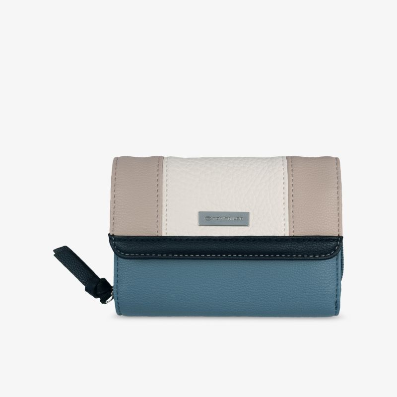 Komakte zweifarbige Geldbörse mit Reißverschluss für sicheren und praktischen Gebrauch