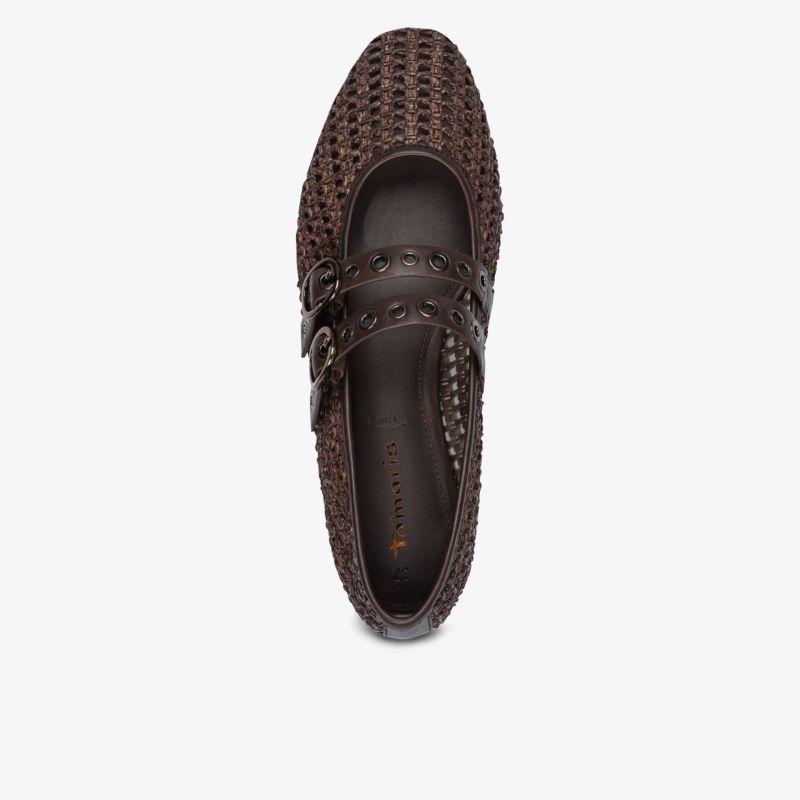 Geflochtener brauner Schuh mit flexiblem Design und atmungsaktivem Obermaterial, bequem und elegant
