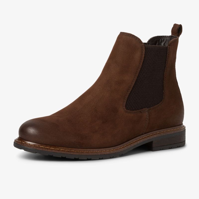 Elegante braune Lederstiefelette mit komfortabler Passform und rutschfester Sohle für den täglichen Gebrauch.