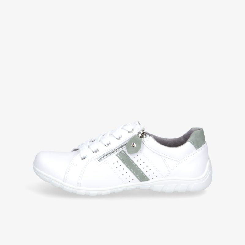 Weißer leichter Sneaker mit atmungsaktivem Material und gepolstertem Komfort, sportlich und alltagstauglich