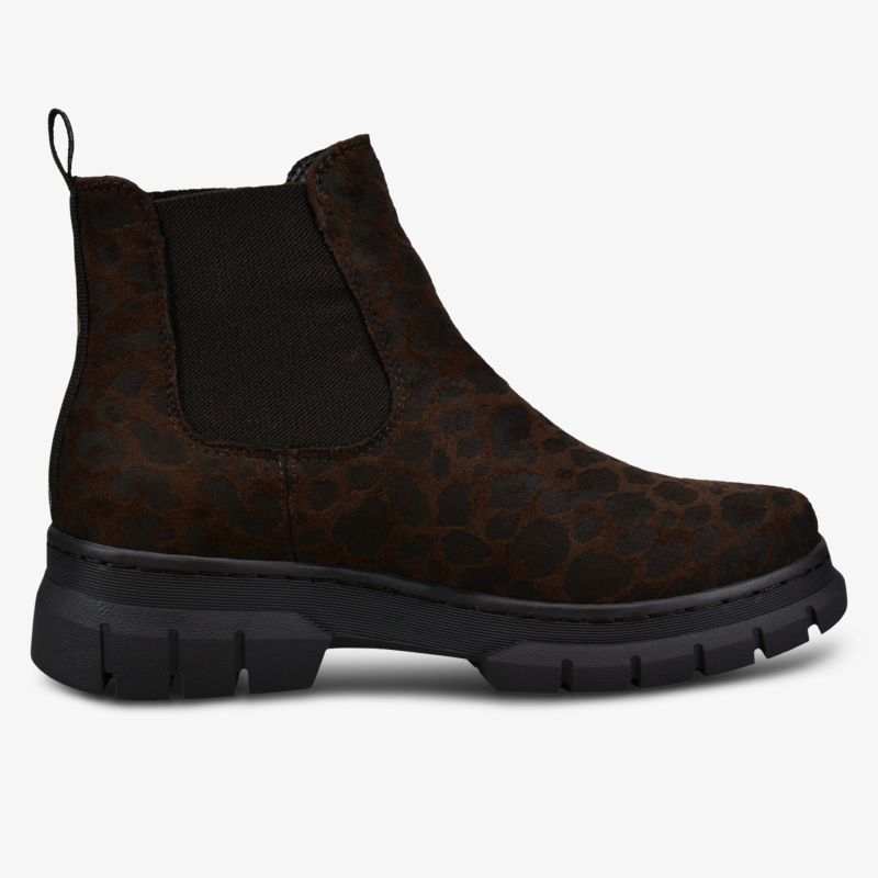 Dunkelbrauner robuster Chelsea Boot mit elastischem Einsatz und profilierter Sohle für angenehmen Tragekomfort