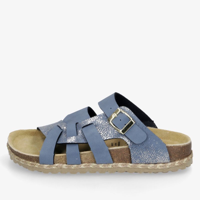 Bequeme blaue Sandale mit verstellbarem Riemen und robuster Sohle für sicheren Halt und optimalen Komfort