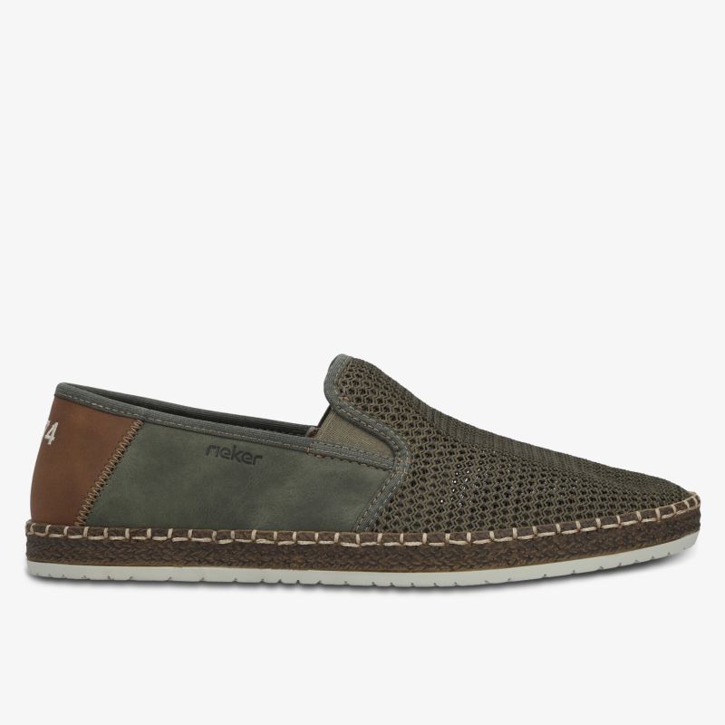 Lässiger Slipper mit atmungsaktivem Obermaterial und komfortabler Passform seitliche Ansicht