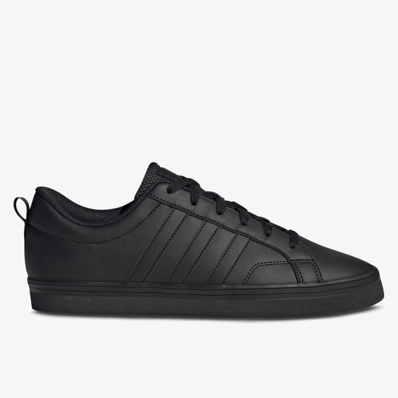 Schwarzer Sportschuh mit seitlicher Ansicht, modisch und bequem, mit Schnürung und minimalistischem Design