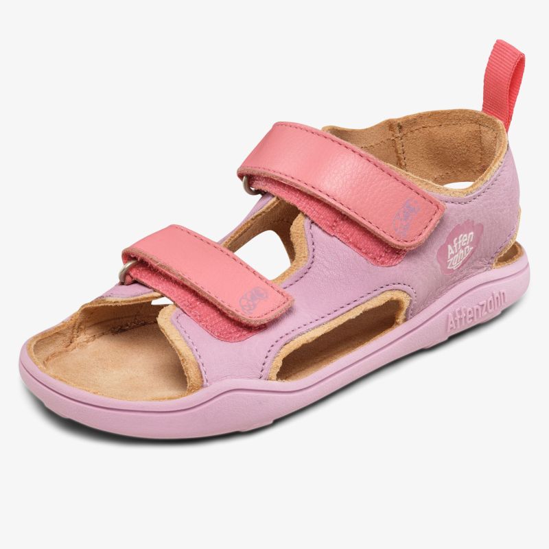 leichte Kindersandale mit verstellbaren Klettverschlüssen und weicher, atmungsaktiver Sohle in Pink