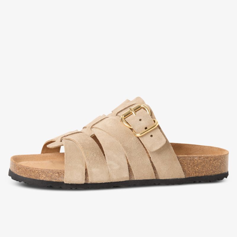 Bequeme Sandale mit verstellbarer Schnalle, gepolstertem Fußbett und rutschfester Sohle, ideal für Alltag und Freizeit