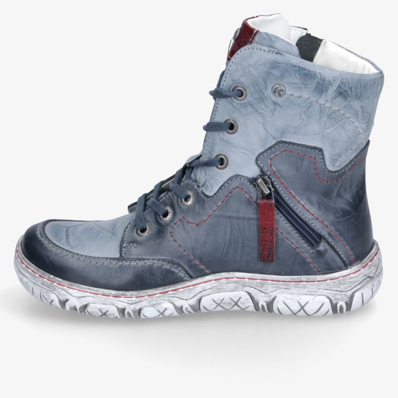 Robuster blauer Winterboot mit hohem Schaft, bequemem Innenfutter und praktischem Reißverschluss