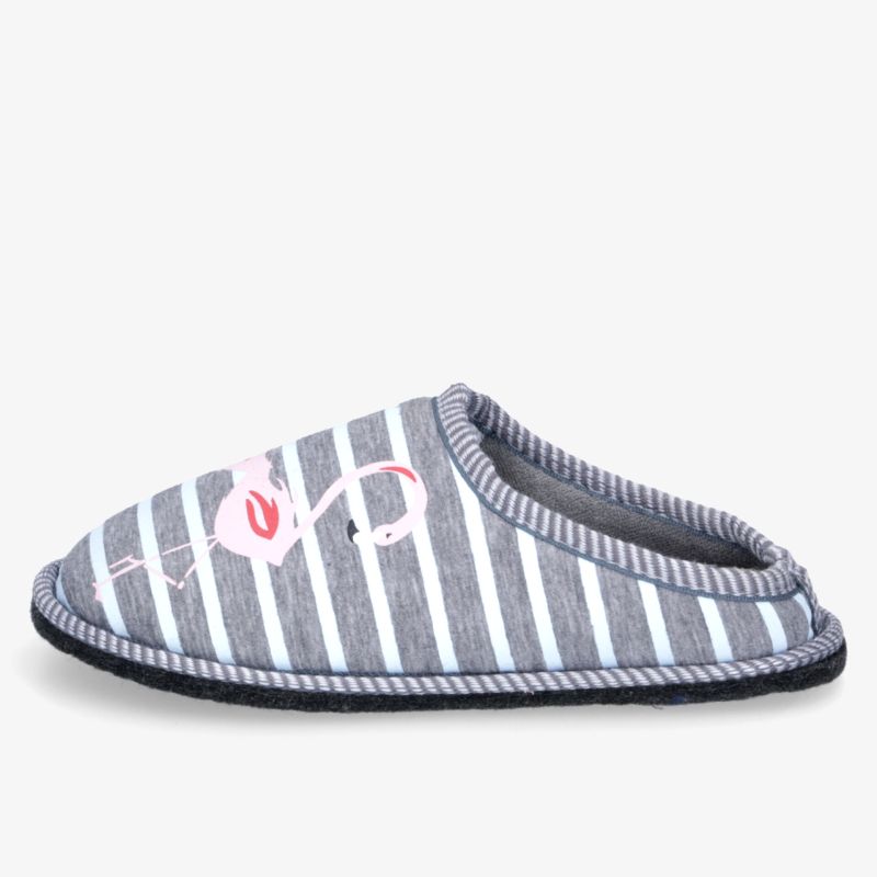 Bequemer Hausschuh mit gestreiftem Design, weichem Innenfutter und rutschfester Sohle für gemütlichen Komfort