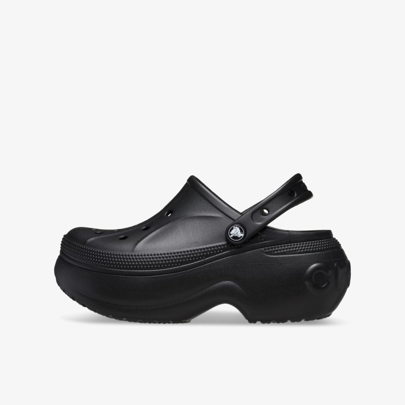 Schwarzer, bequemer Clogs mit dicker Sohle und verstellbarem Riemen, ideal für Alltag und Arbeit