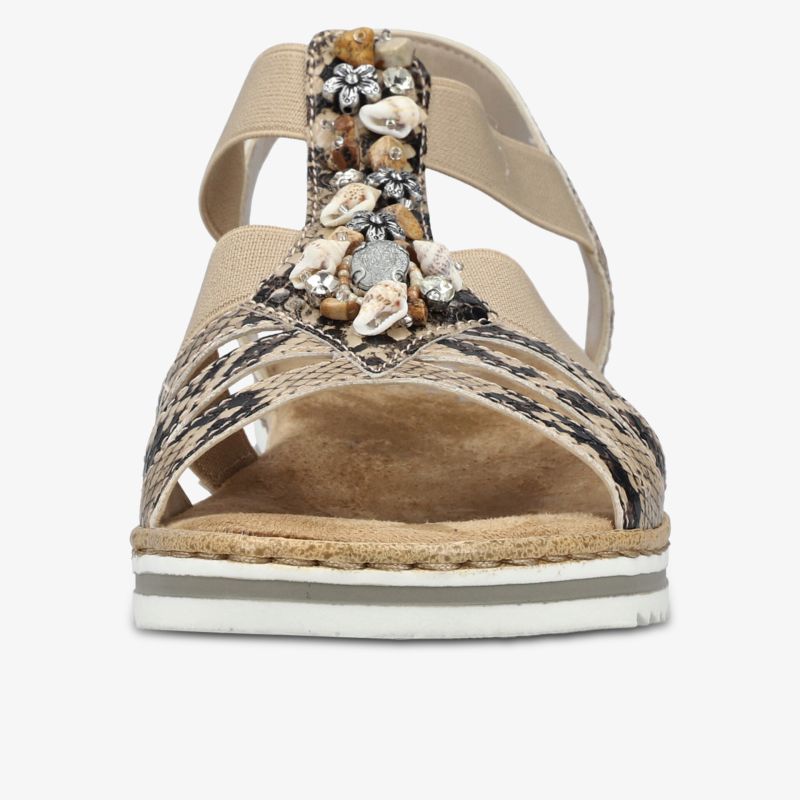 Bequeme Sandale mit Muschelverzierung und gepolsterter Sohle für angenehmen Tragekomfort im Sommer