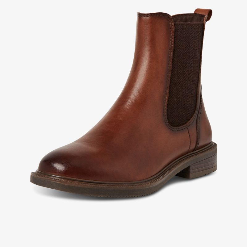 Brauner Chelsea Boot aus glattem Leder mit elastischen Seiteneinsätzen und robuster Sohle, vielseitig und klassisch