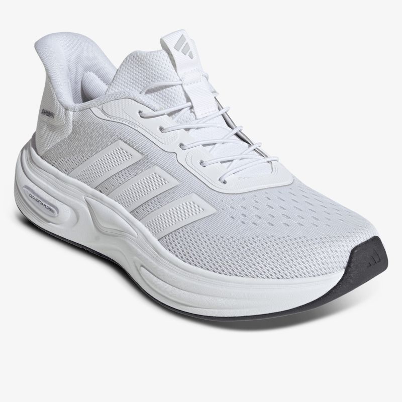 Moderner weißer Sneaker mit atmungsaktivem Obermaterial und flexibler, bequemer Sohle