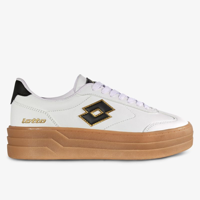 Moderner Sneaker mit kontrastierender Gummisohle und stilvollem Logo-Design.