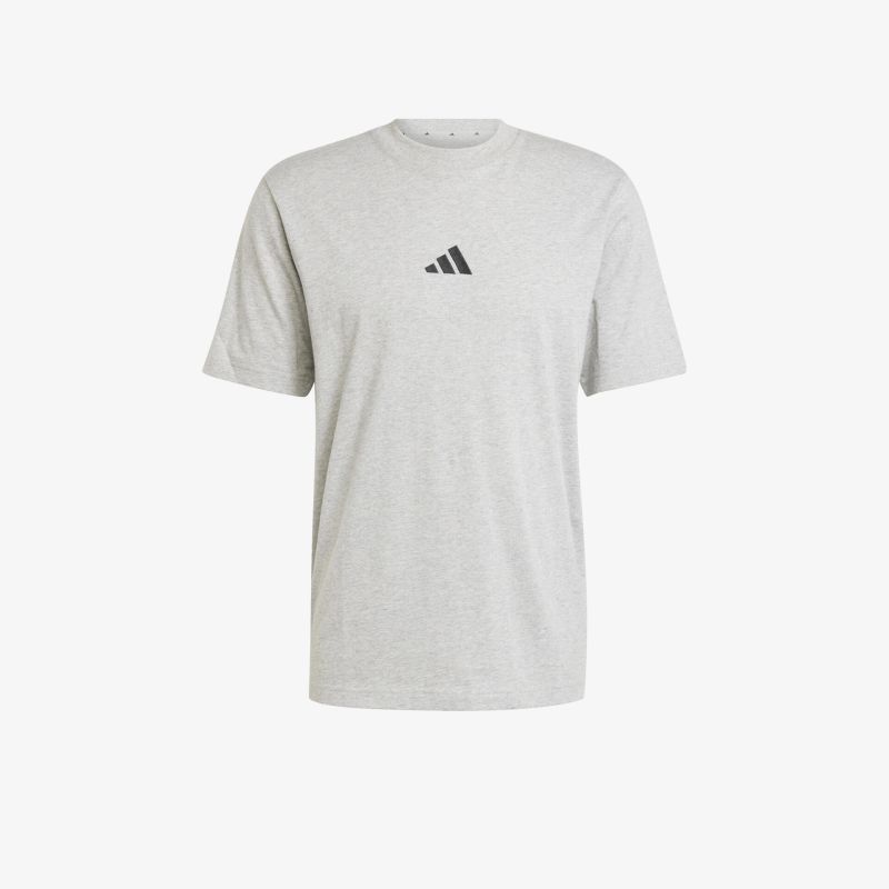 Graues Sport-T-Shirt mit kurzem Arm und Adidas-Logo, bequem und atmungsaktiv für vielseitigen Komfort