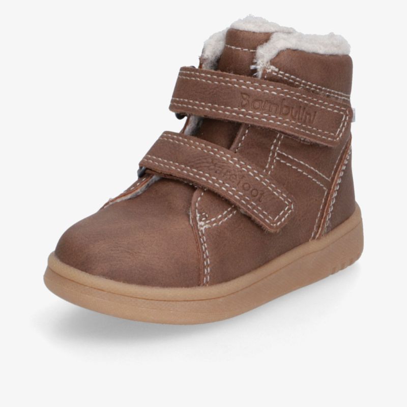 Brauner Stiefel mit weichem Warmfutter, zwei praktischen Klettverschlüssen und profilierter, flexibler Laufsohle
