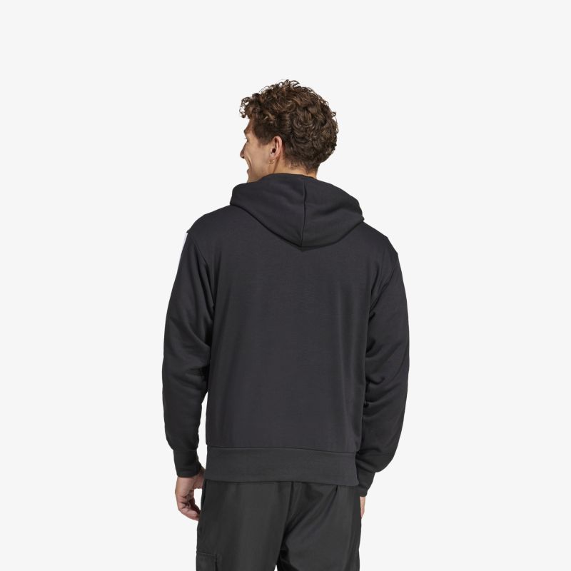 Dunkler Kapuzenpullover mit langem Arm in Rückansicht, bequem und sportlich für vielseitige Einsatzmöglichkeiten
