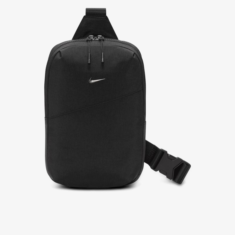 Stilvolle schwarze Slingtasche mit verstellbarem Gurt und praktischem Reißverschluss