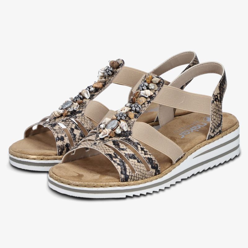 Bequeme Sandalen mit gemustertem Design, elastischen Riemen und gepolsterter Innensohle für angenehmen Tragekomfort