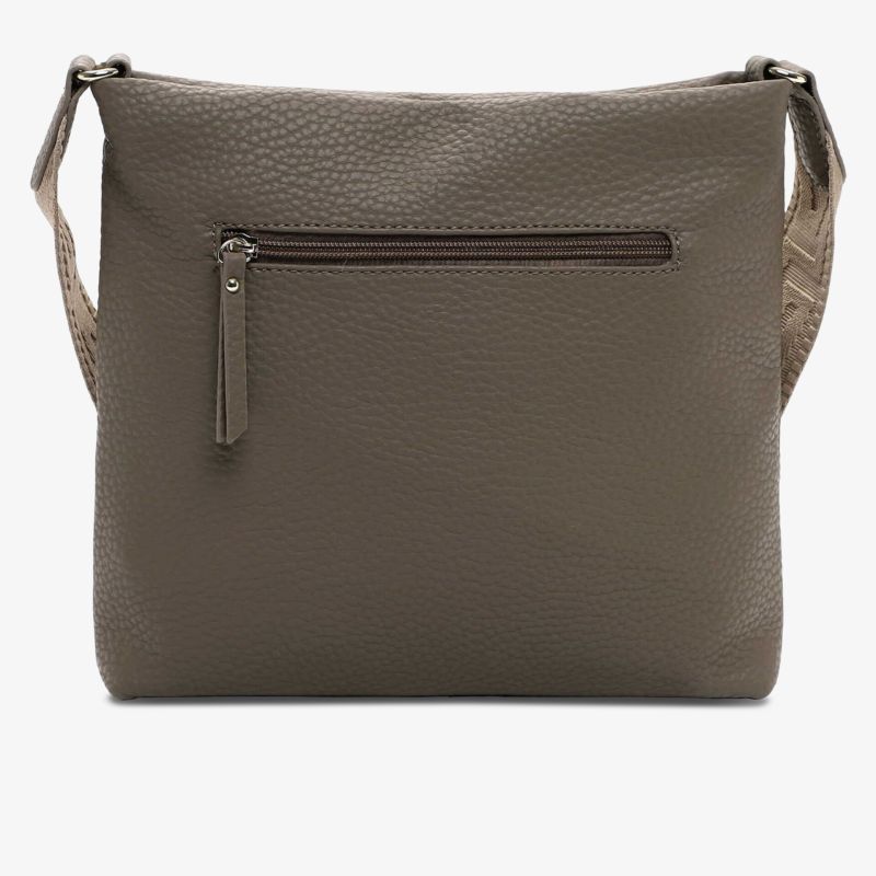 Elegante Umhängetasche aus robustem Leder mit praktischem Reißverschlussfach außen für einfache Organisation