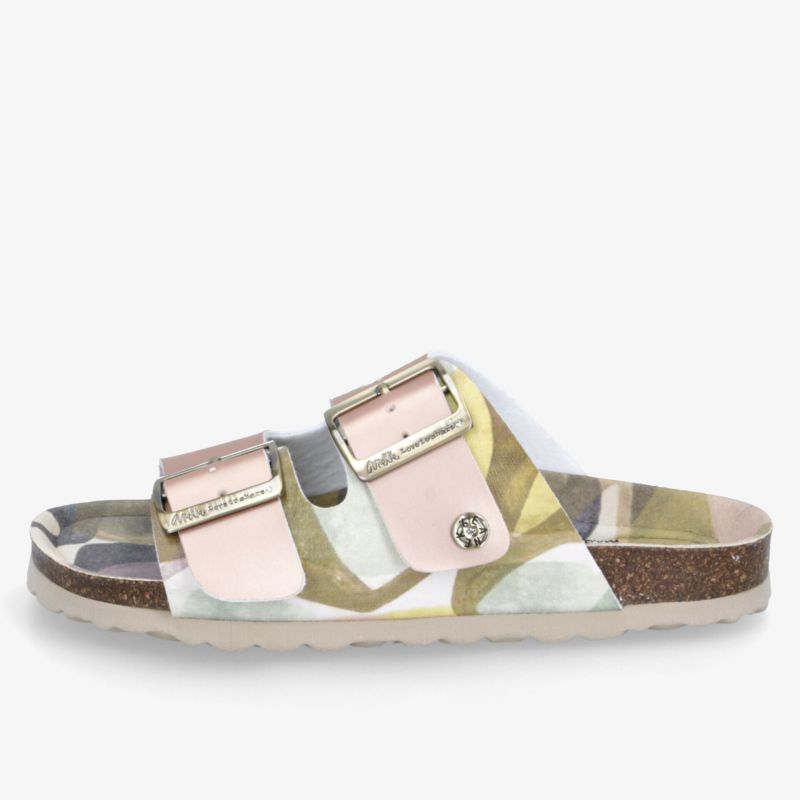 Bequeme Sandale mit verstellbaren Schnallen, dicker Korksohle und weichem Fußbett für optimalen Halt und Tragekomfort