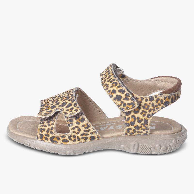 Bequeme Sandale mit gepolsterter Innensohle und verstellbaren Riemen in modischem Leopardenmuster